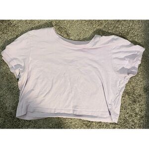 pastel purple cropped shirt